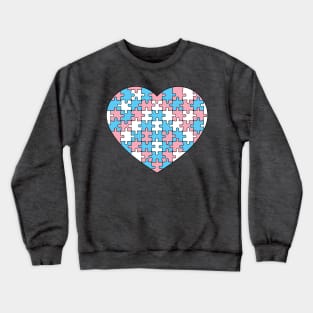 Puzzle Heart - Trans Pride Colors Crewneck Sweatshirt